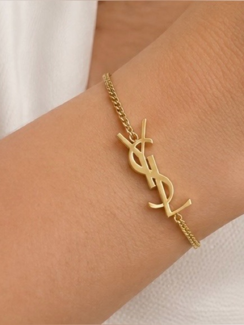 Gold YSL Logo Bracelet